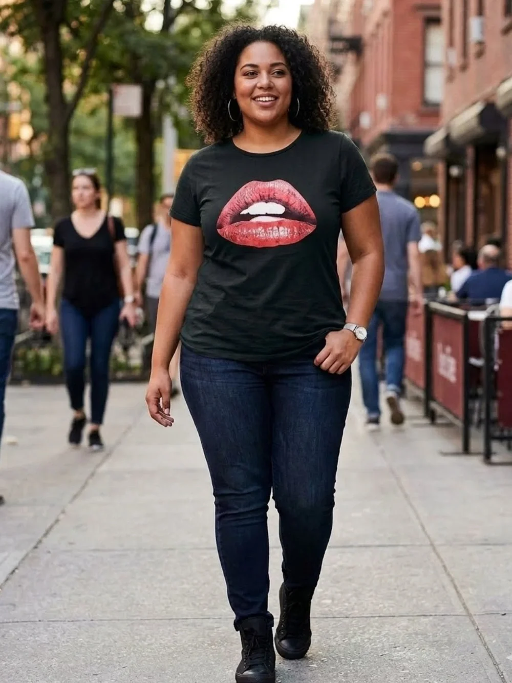 ✨ TRENDING Red Lips Graphic Tee - Edgy Alternative Style ✨  size 16